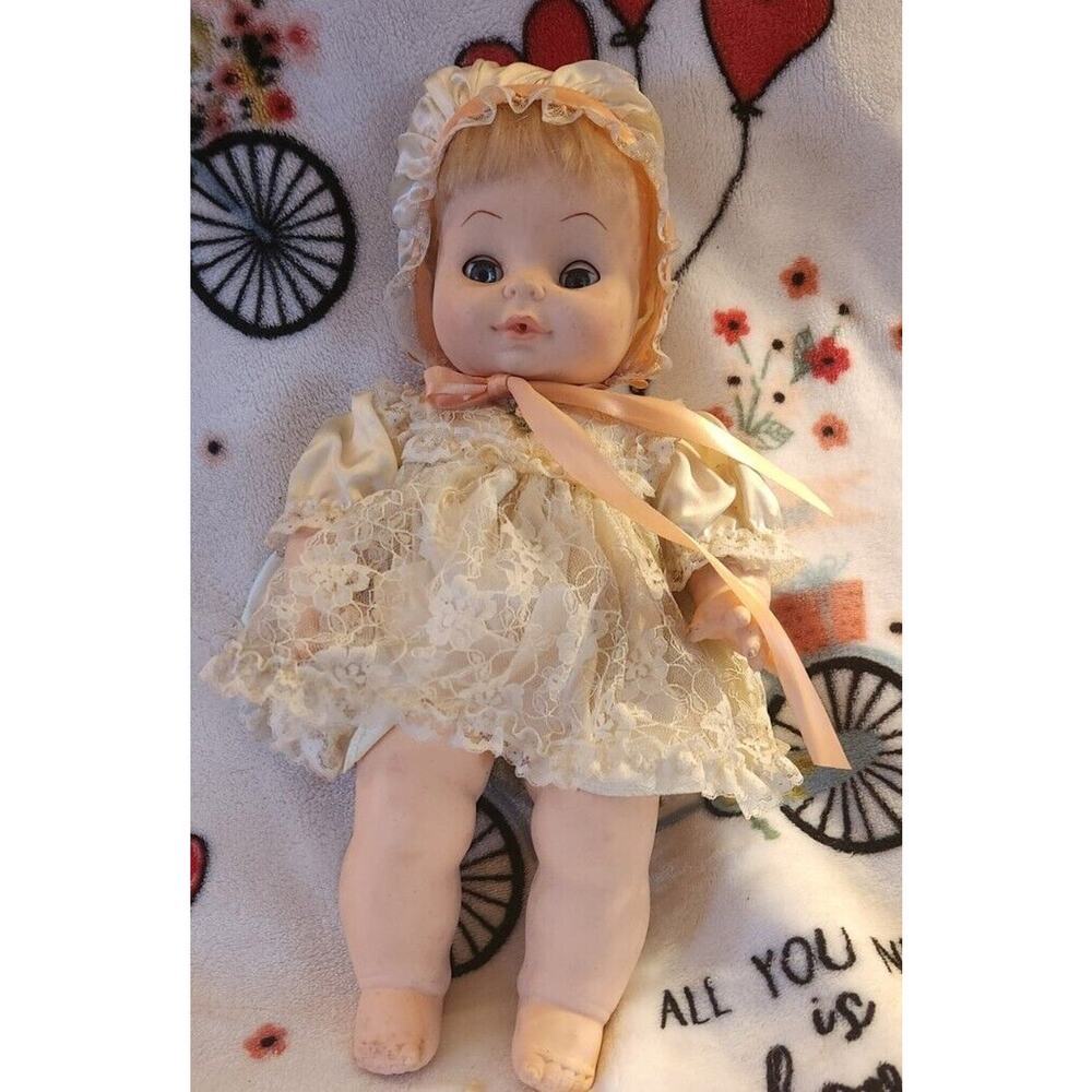 Adorable 11" Vintage Baby Doll Marked Horsman Doll All RUBBER